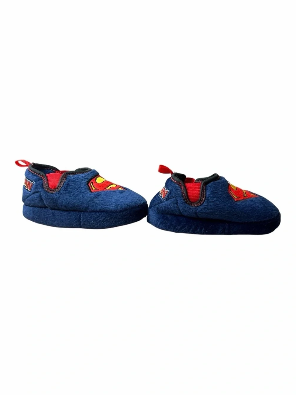 Superman DC 2006 Vintage Kids Soft Sole Slippers Sz 5-6 Small